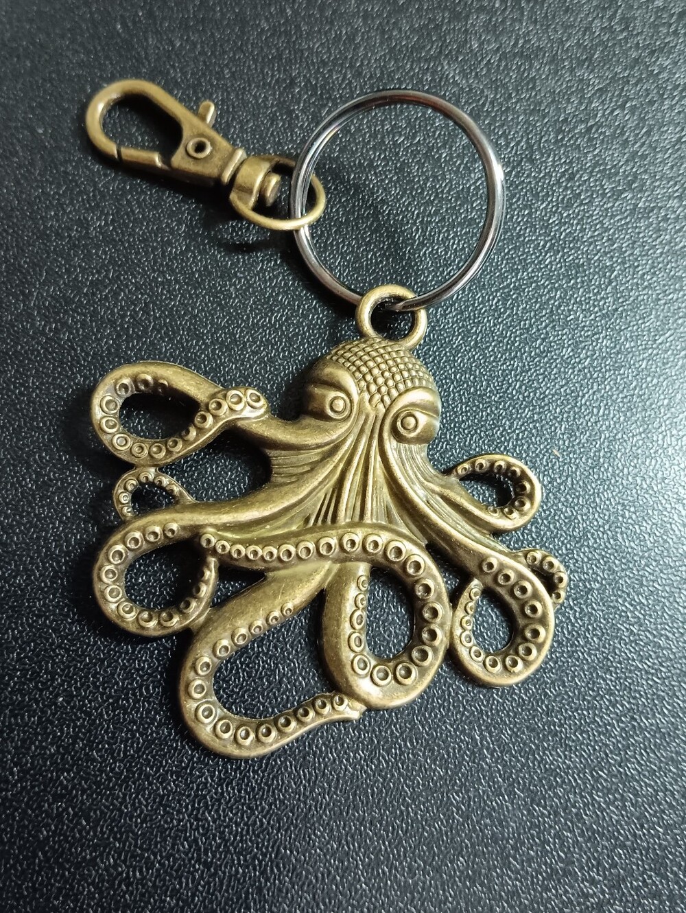 Octopus Keychain Bag Charm - Brass Tone